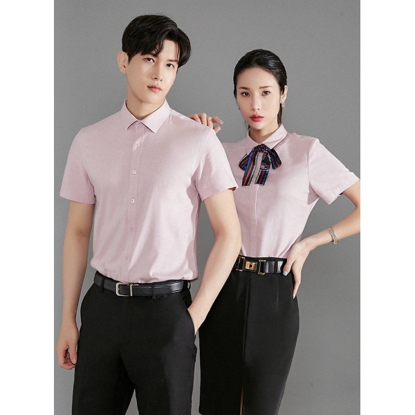 短袖粉色襯衫同款